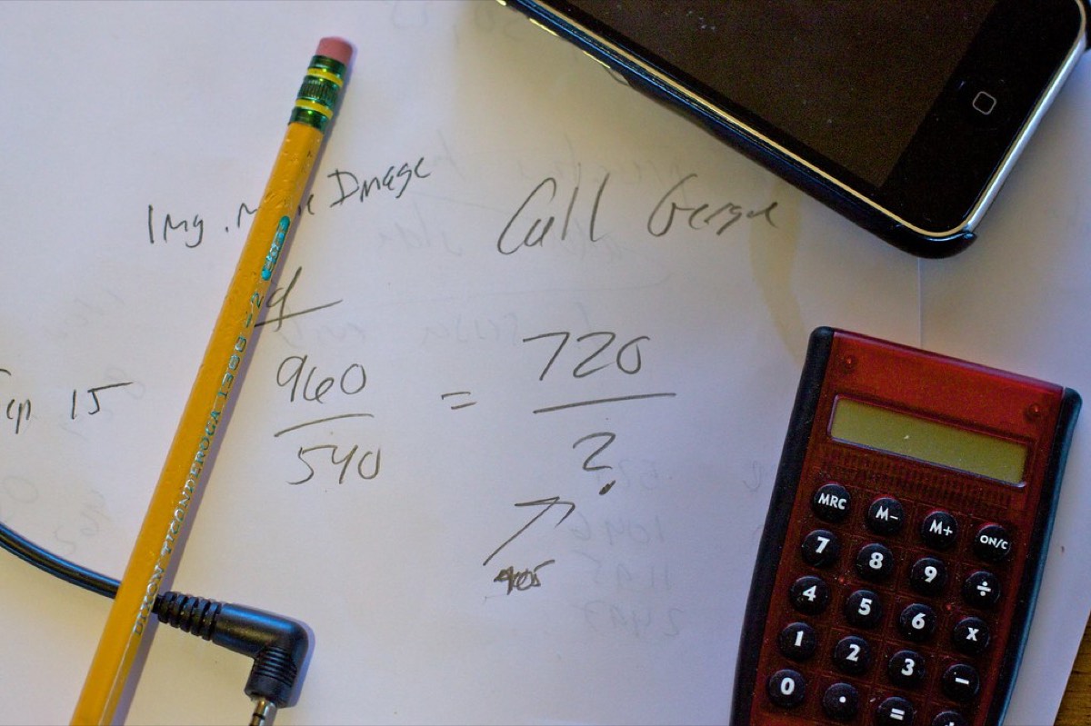 Calculator and figures — working out student council tax